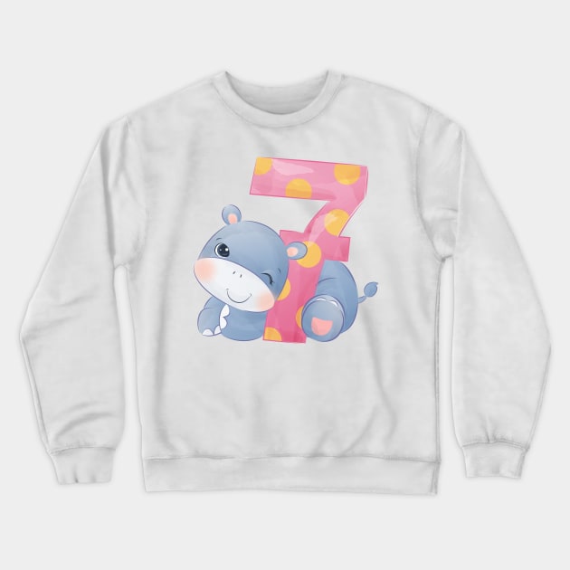 Number 7 Crewneck Sweatshirt by O2Graphic